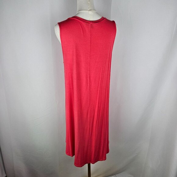 Sleeveless B.L.E.U. Red Tunic Top Medium Rhinestone Accents - Picture 3 of 7